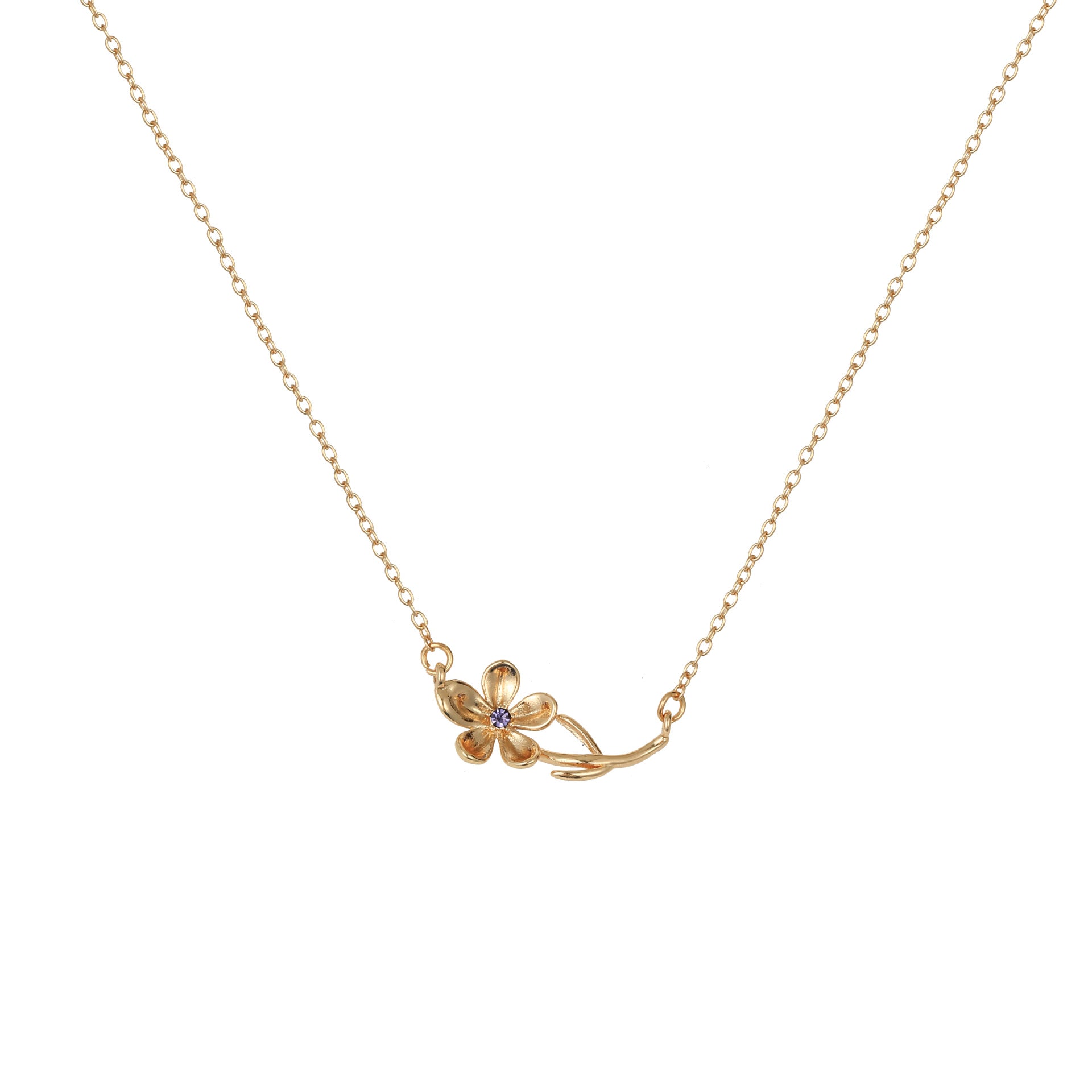 Three-dimensional Decoration Flower Pendant Necklace Gold-plated Sweater Chain