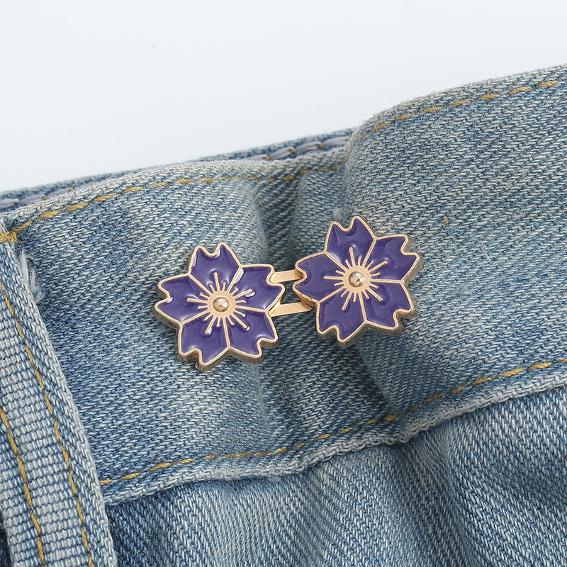 Cherry Blossom waist buckle-Orange-Alloy-1 pair