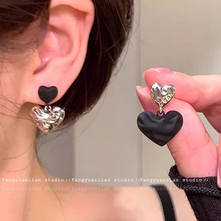 Vintage Leopard Print Herz Ohrstecker für Damen, Retro Y2K Süße Coole Leopard Herz Ohrringe, Trendiger Ästhetischer Alltagsschmuck Geschenk