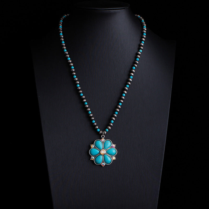 Fashionable Retro Ethnic Style Turquoise Necklace