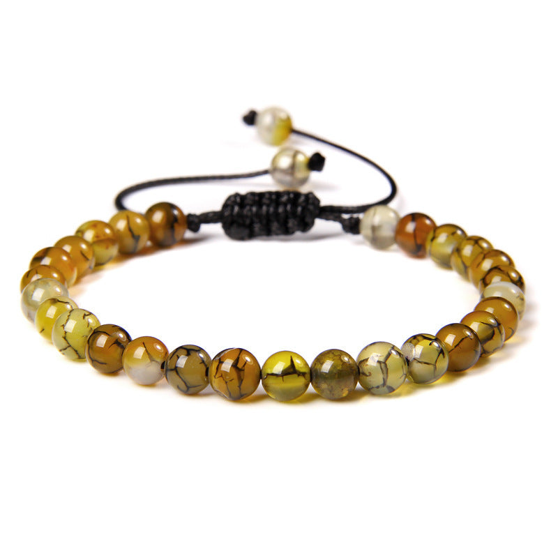 6mm Natursteinperlen Damenarmband Yoga Energie Sport