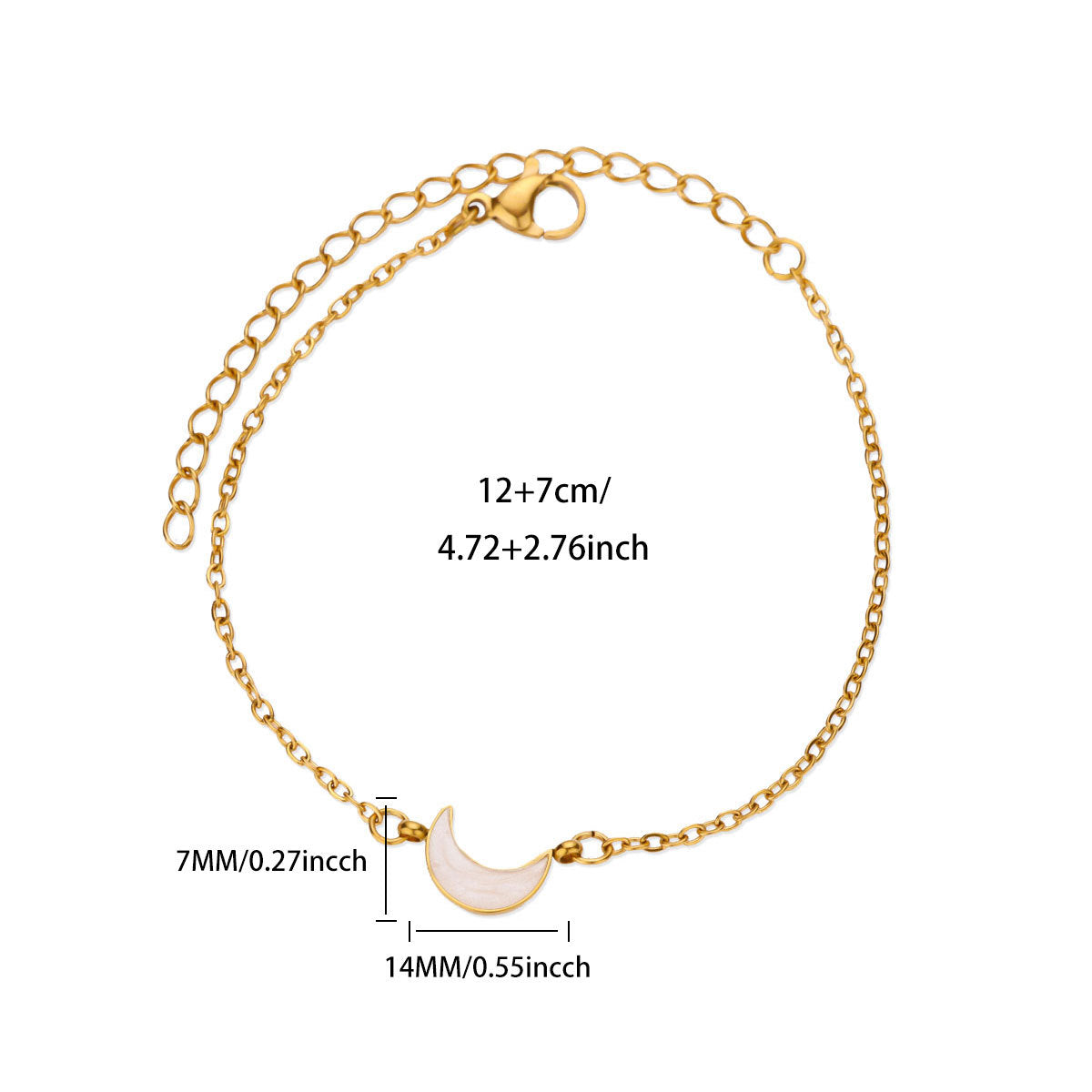 Japan-Korea Style Minimalist Colorful Dripping-Oil Moon Bracelet For Women