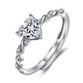 Simple Heart-Shaped Open Ring For Women