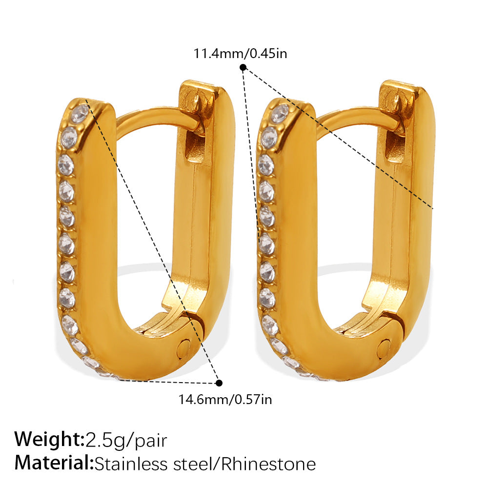 Modischer Urlaubsstil, geometrische U-Form- und Dreiecks-Ohrringe, goldfarbenes, lichtbeständiges Sonnendesign, Alltagsohrringe für Damen