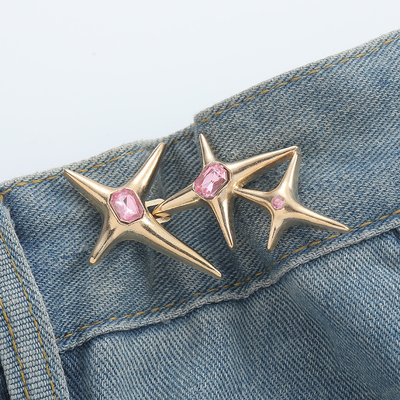 Triple-star waist buckle-copper-alloy-1 pair