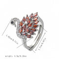 Colorful Zircon Cute Swan Ring