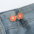Cherry Blossom waist buckle-Orange-Alloy-1 pair