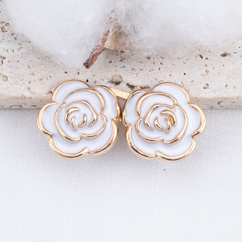 Nail-free rose waist buckle-fluorescent green-alloy-1 pair