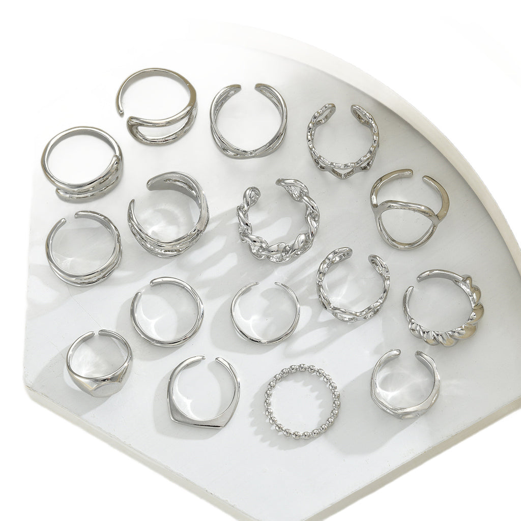 Niche-style Geometric Hollowed-out Heart Open-ring Jewelry