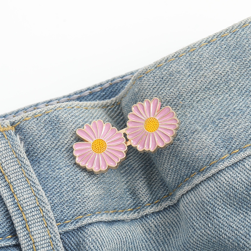 Notch Daisies waist buckle-purple-alloy-1 pair