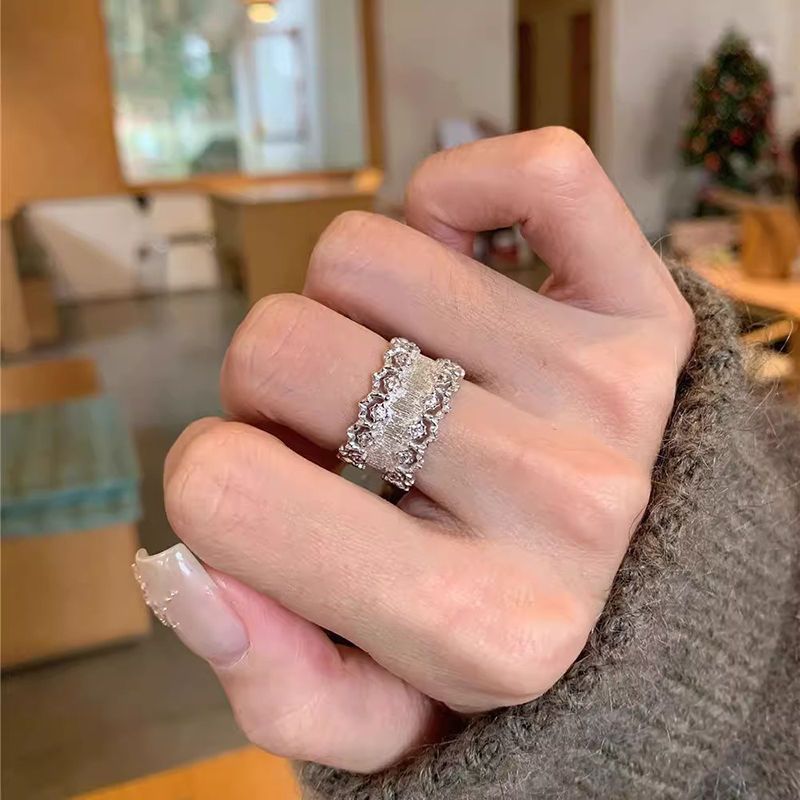 Vintage Starburst Ring For Women, Luxury Unique High-End Elegant Index Finger Band