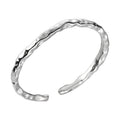 S925 Sterling Silver Minimalist Hammered Thin Ring For Women, Textured Open Plain Band, Personalized Korean INS Style Index Finger Ring
