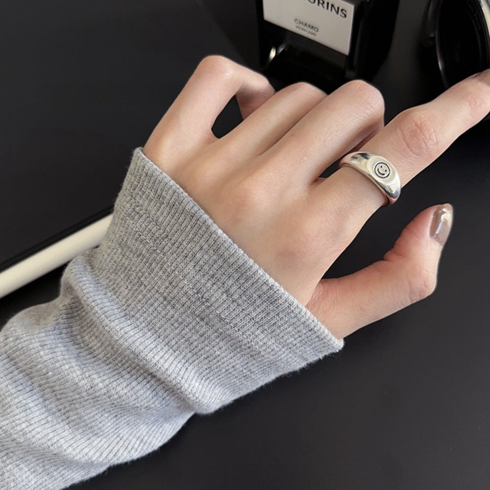 S925 Silber Damenringe, High-End Minimalistische, Nicht Verblassende Vintage-Bänder