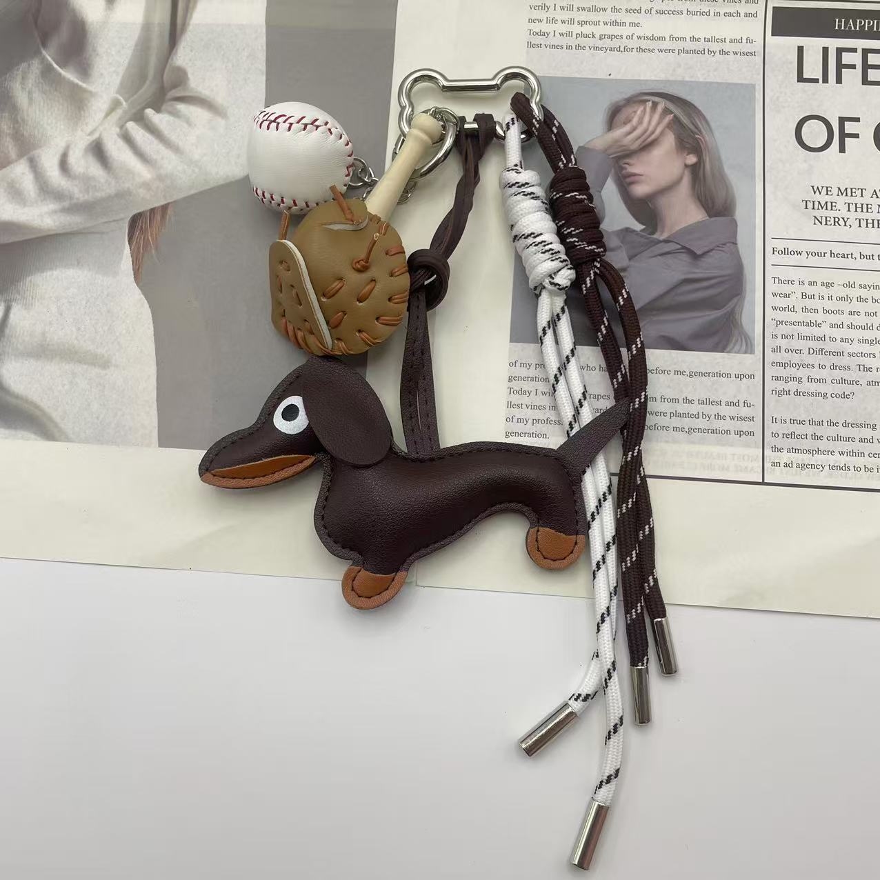Cartoon Dachshund Bag Pendant Accessory