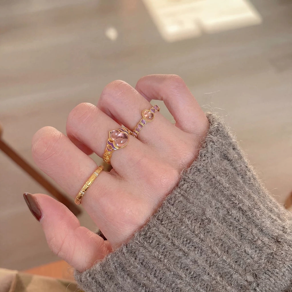 Chinesischer, exquisiter Eis-Klar-Emaille-Ring