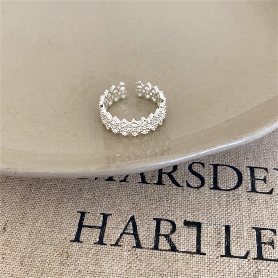 Vintage S925 Silberringe für Damen, minimalistisches High-End-Design, nicht verblassender leichter Luxus-Fingerschmuck