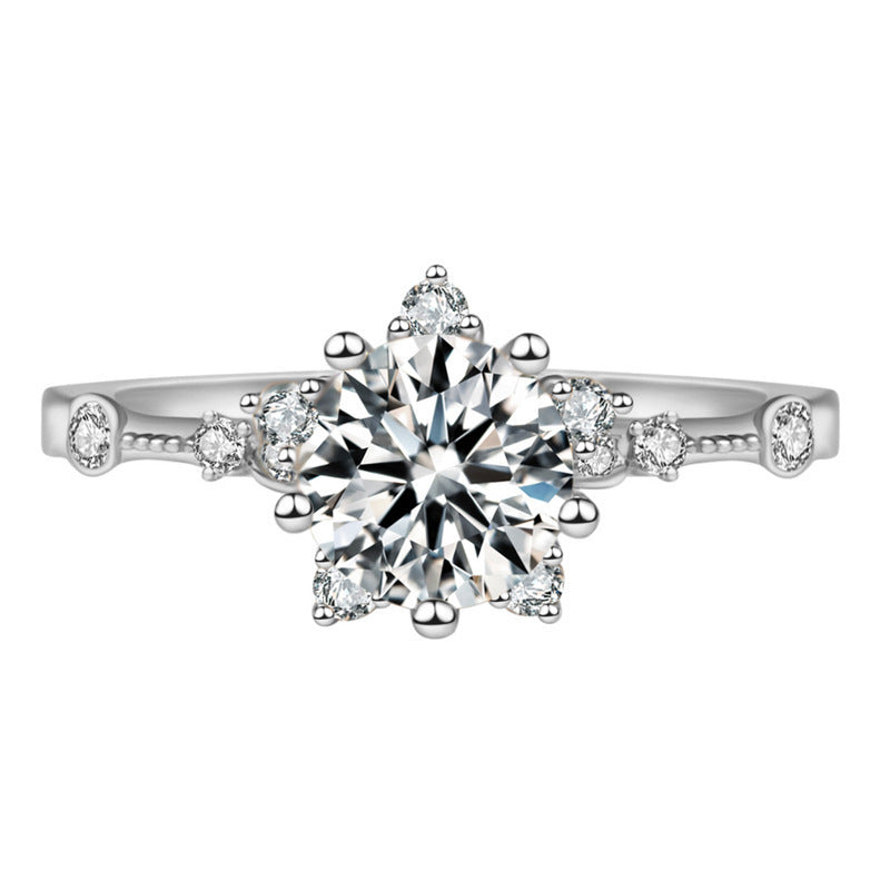 Starry Six-Prong Snowflake High-End Ring For Women