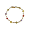 Exquisite And Fashionable Micro-pave Cubic Zirconia Irregular Colorful Bracelet