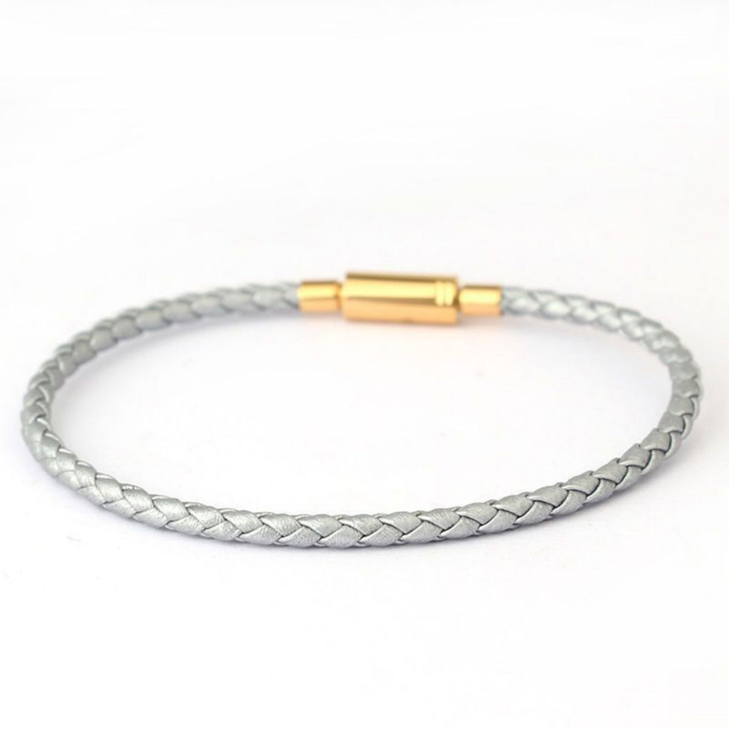 3.0mm Stainless Steel Leather Cord Bracelet With A Single Buckle And Wear-resistant Edging