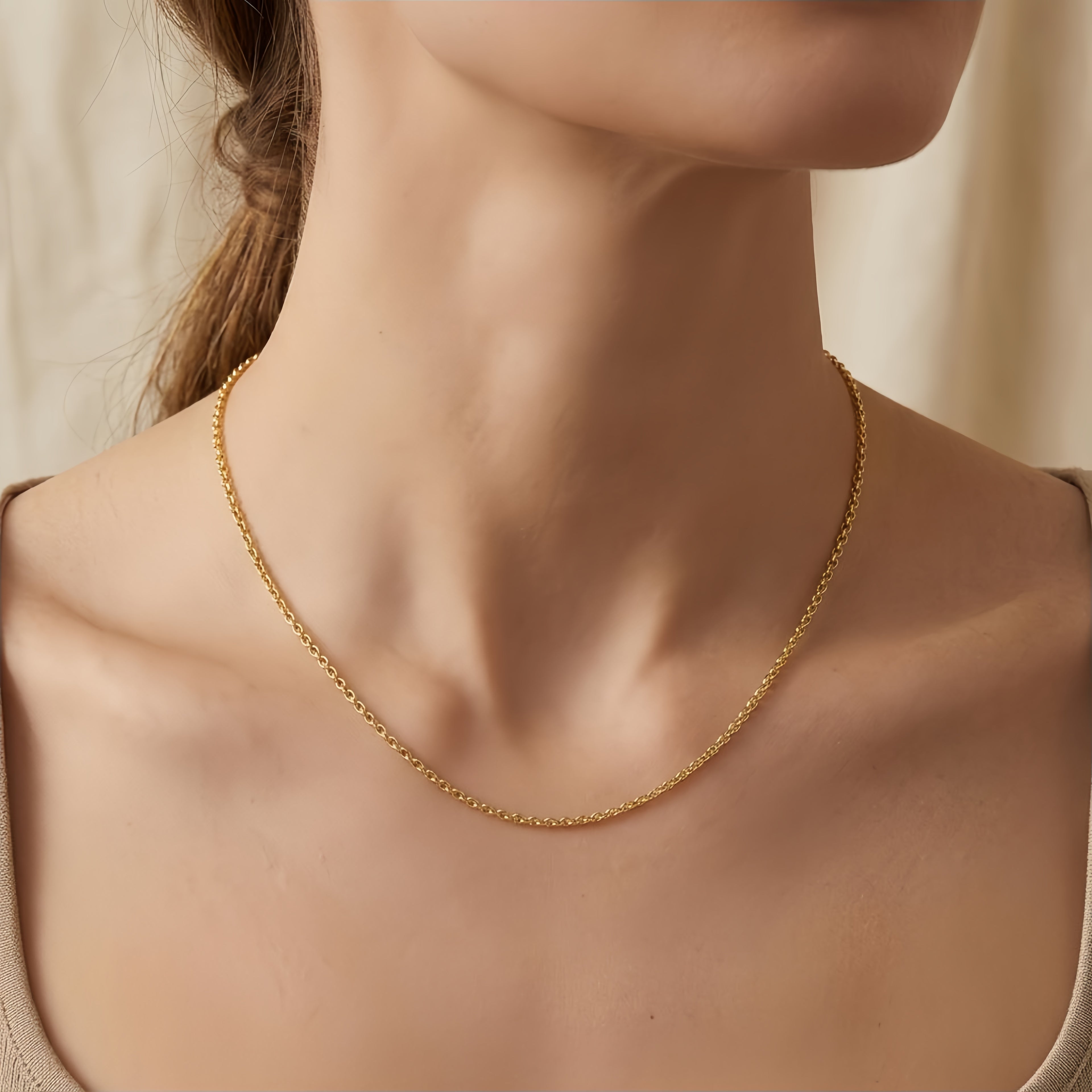 925 Sterling Silver Italian Gold-Plated Sterling  Rope Chain Necklace with Adjustable Clasp