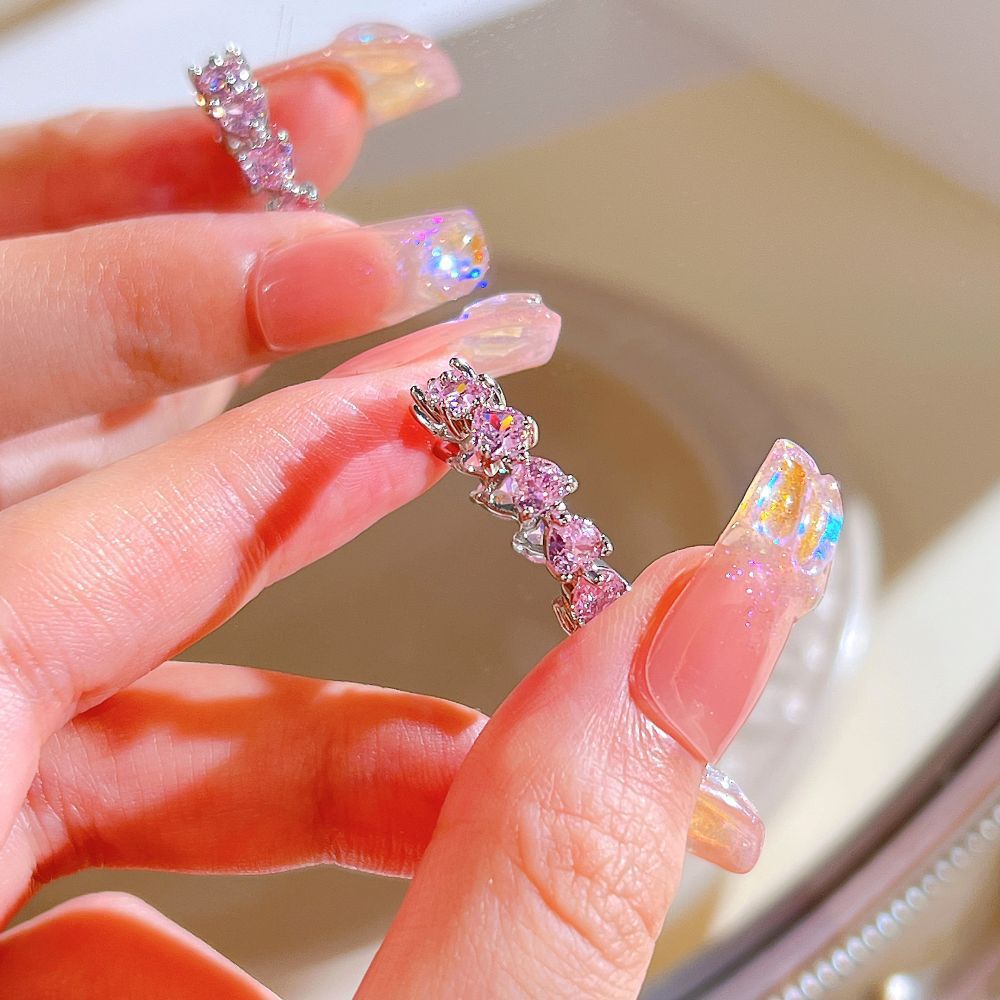 Einzigartiger Herz Dorn Katzenaugen Zirkon Ring für Damen, Süßer Kühler Fashion Vielseitiger Band
