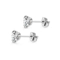 Stainless Steel Piercing Titanium Stud Earrings With Zircon Inlays