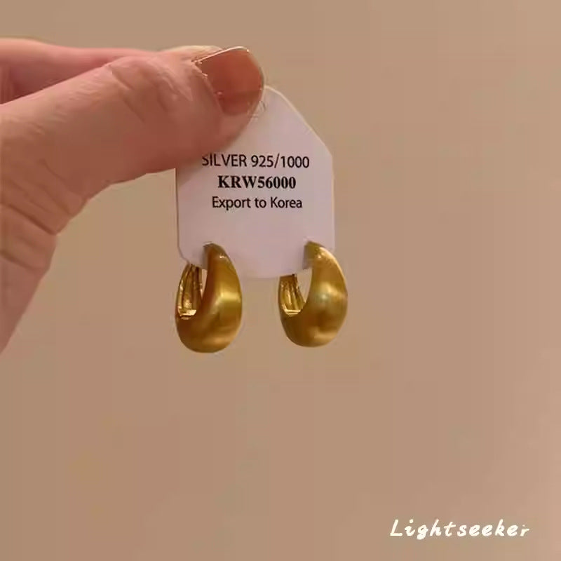 Große Metallkugel-Creolen Vintage leichte Statement-Ohrringe für Damen