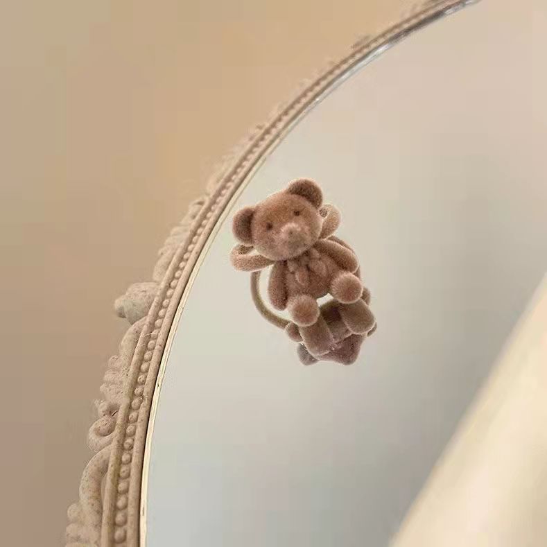 Süßer blau beflockter Bär offener Ring, süßer INS-Stil All-Match verstellbarer Fingerring