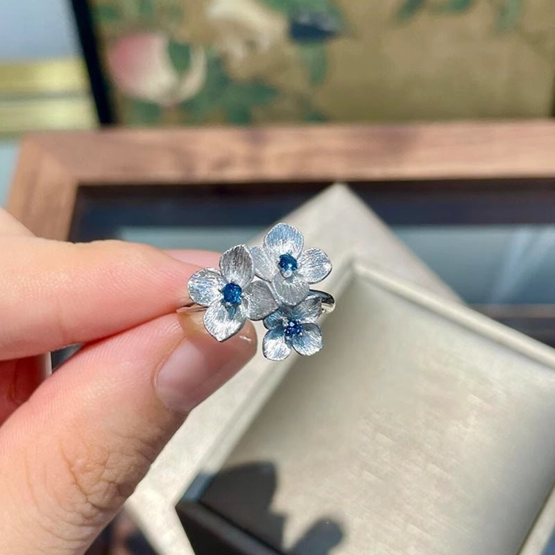 Vintage S925 Silberringe für Damen, einfacher luxuriöser stilvoller Fingerschmuck