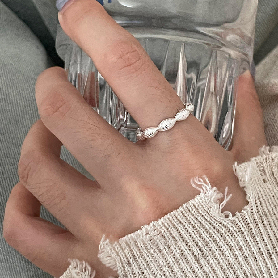 S925 Sterling Silber Damenringe, minimalistischer, anlaufgeschützter Vintage-Schmuck