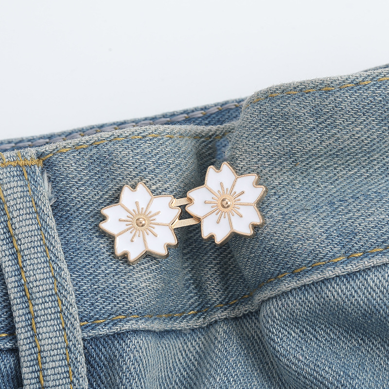 Cherry Blossom waist buckle-Orange-Alloy-1 pair