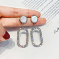 Newest Japanese And Korean-style Ultra-shiny Rhinestone Earrings That Make Your Face Look Slimmer