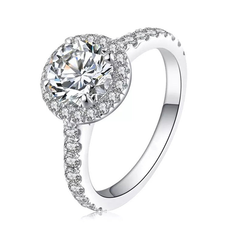 S925 Sterlingsilber 1 Karat Moissanit Vier-Krappen-Ring für Damen, Luxuriös Glänzend, Leichter Luxus & Vielseitig