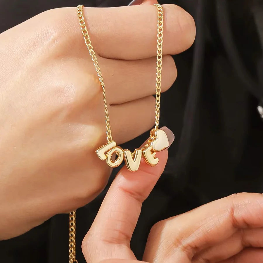 Vera Lux™ Name + Heart Bubble Necklace