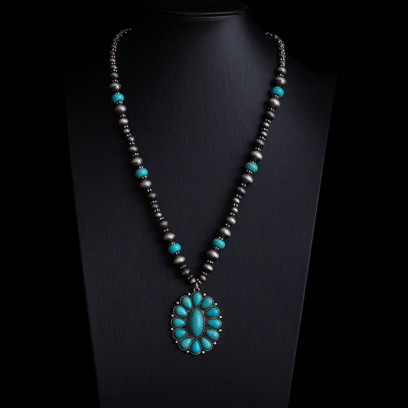 Fashionable Retro Ethnic Style Turquoise Necklace