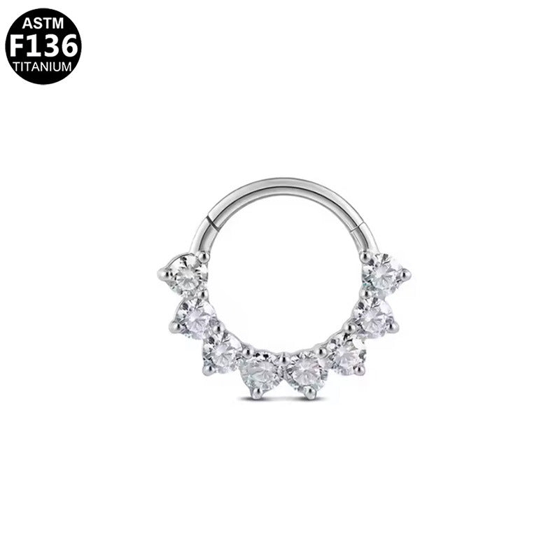G23 Titanium Alloy Zircon Nose Stud