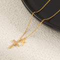 New European And American Light Luxury Cross Diamond Necklace