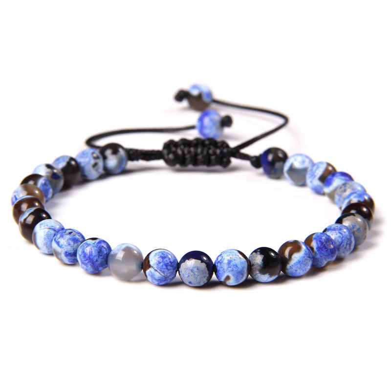 6mm Natursteinperlen Damenarmband Yoga Energie Sport