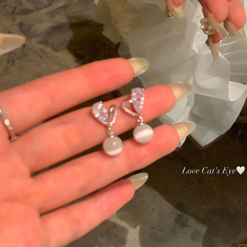 Minimalistische Creolen mit offenem Herzen für Damen, zierliche, silberfarbene Ohrringe mit großem Herzanhänger, trendiger Y2K-Schmuck, süßes und cooles Geschenk