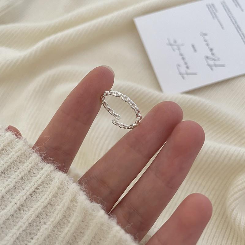925er Sterlingsilber unregelmäßiger schlichter Bandring für Damen, minimalistischer INS-Stil, anlaufbeständige vielseitige stapelbare Fingerringe