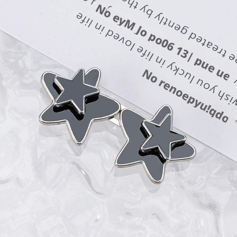 Double-layer star waist buckle-pink-alloy-1 pair