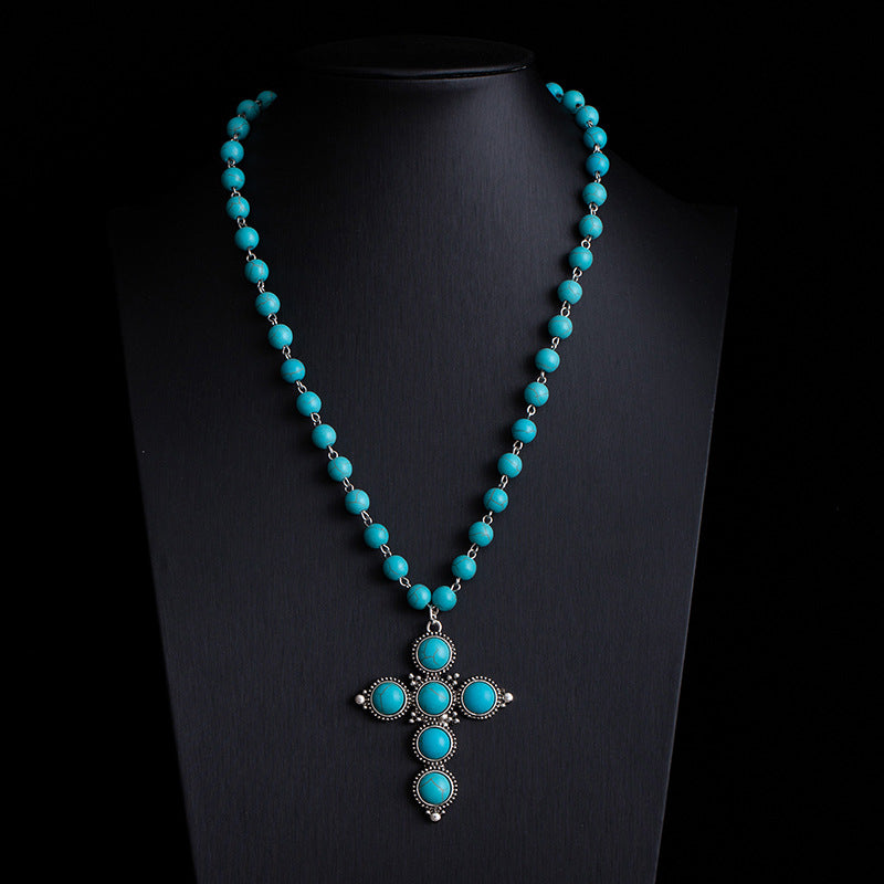 Fashionable Retro Ethnic Style Turquoise Necklace