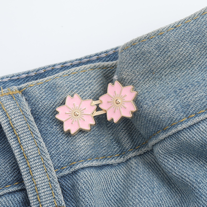 Cherry Blossom waist buckle-Orange-Alloy-1 pair