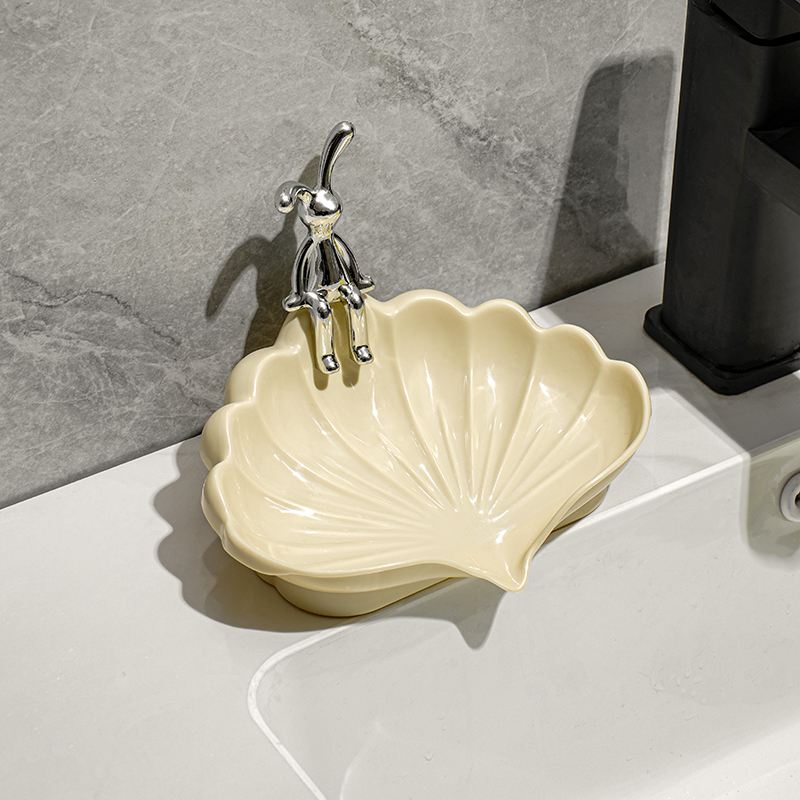 Shell Soap Box-No Accessories-Cream-PP-1 piece