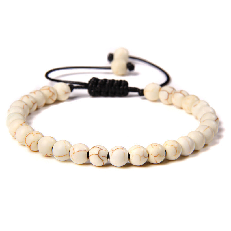 6mm Natursteinperlen Damenarmband Yoga Energie Sport