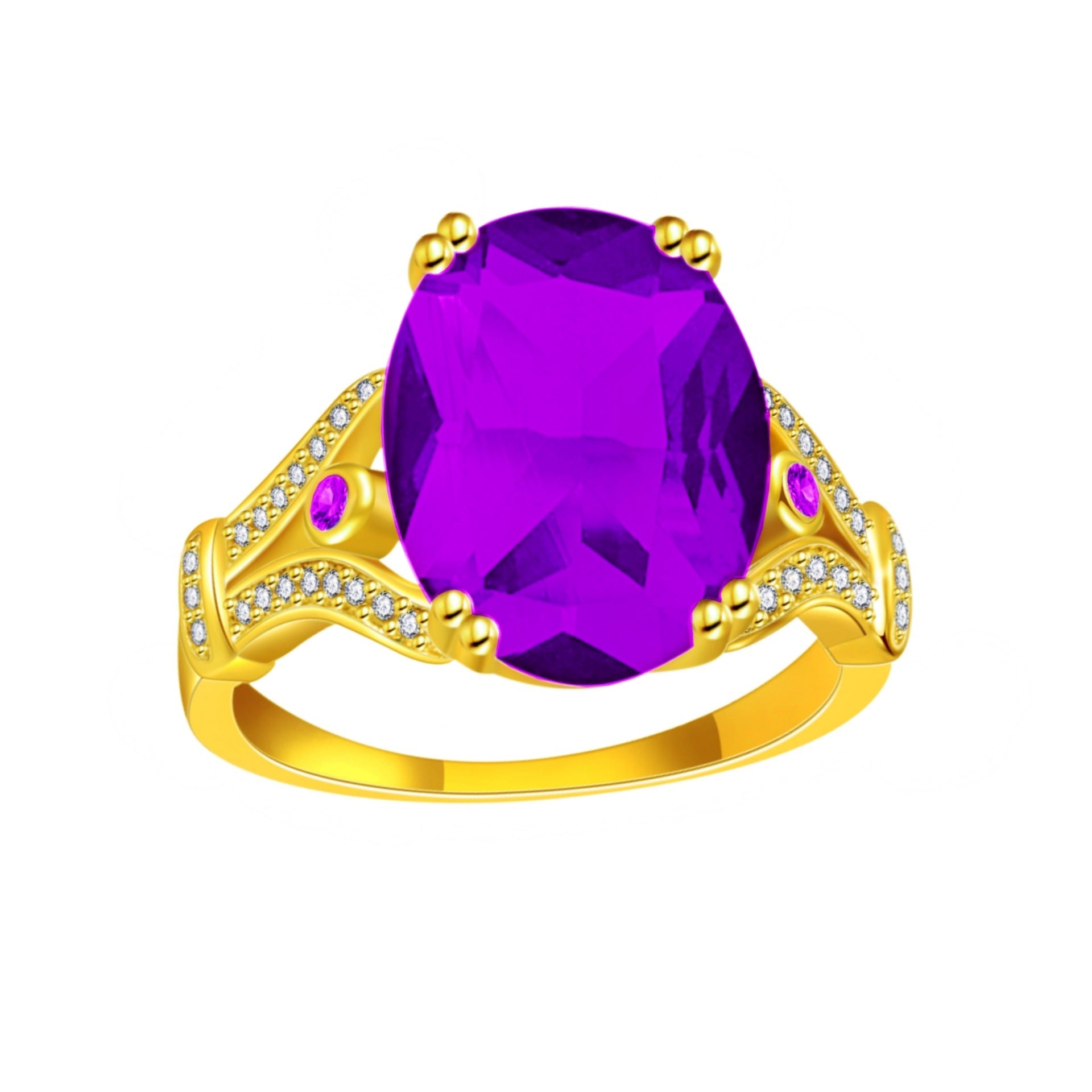 Gänseei Diamant Kreativer großer loser Stein 18 Karat vergoldeter Ring