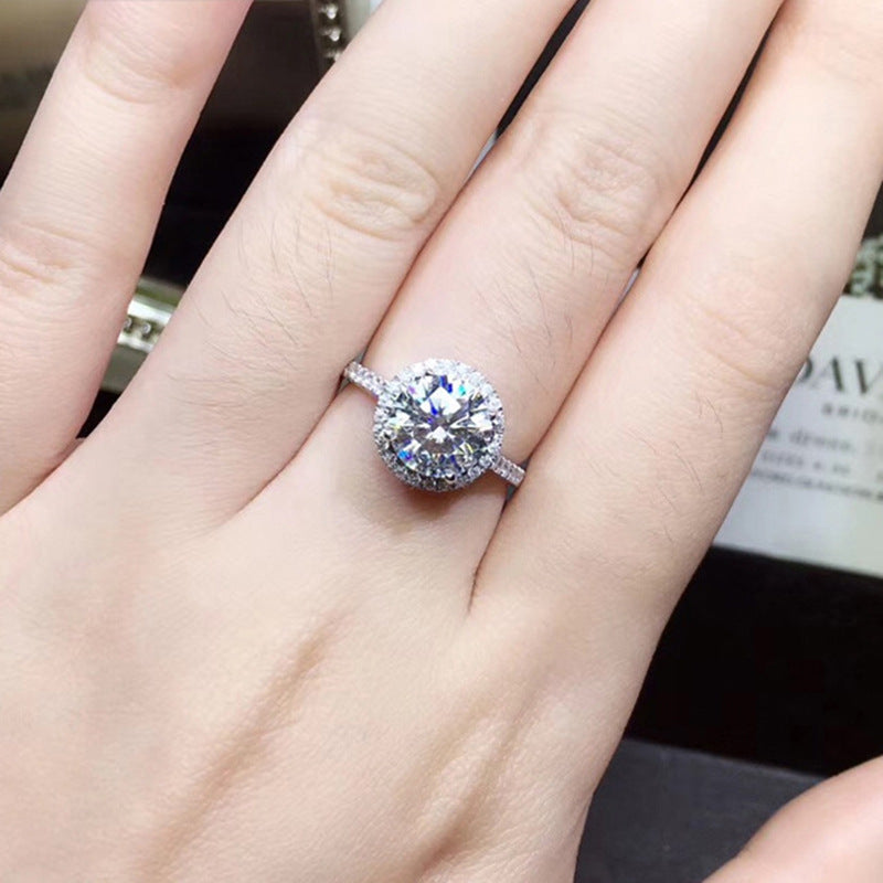 New Simulated Moissanite Ring For Women, INS Style Cluster Zircon Adjustable Band