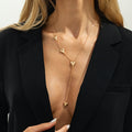Fashionable Metal Heart Pendant Y-Shaped Necklace