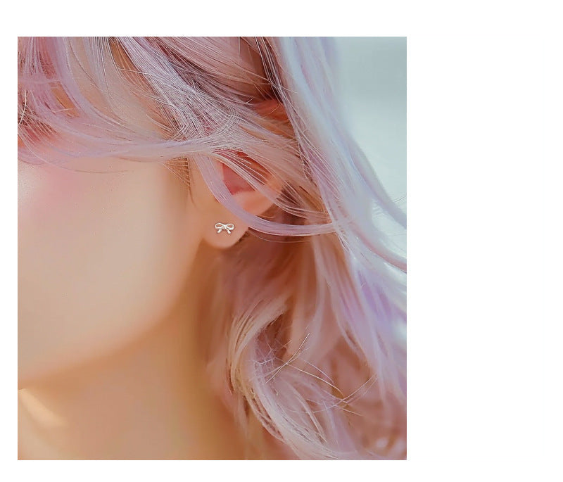 S999 Sterling Silber Bogen Ohrstecker, vielseitig für Alltag & Pendeln, ideal für beste Freundinnen, Damen Knorpel Tragus Piercing mit einzigartigem minimalistischem Design