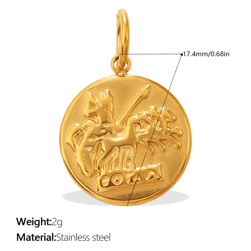 European And American Cross-border Vintage Creative Design Relief Multi-pattern Pendant With Personalized Letters And Plant Elements As Accessories And Ornaments